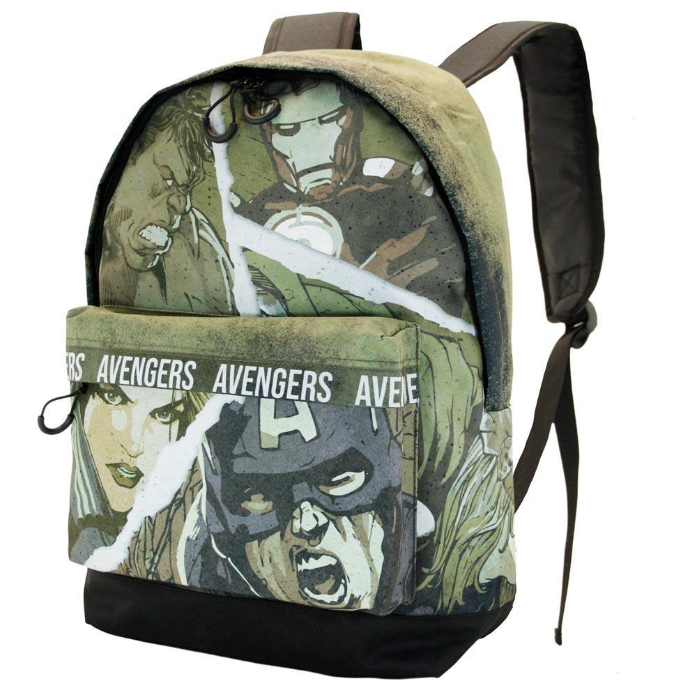 Marvel Avengers Shout Military Green Zipper School Backpack - Karactermania - Ginga Toys