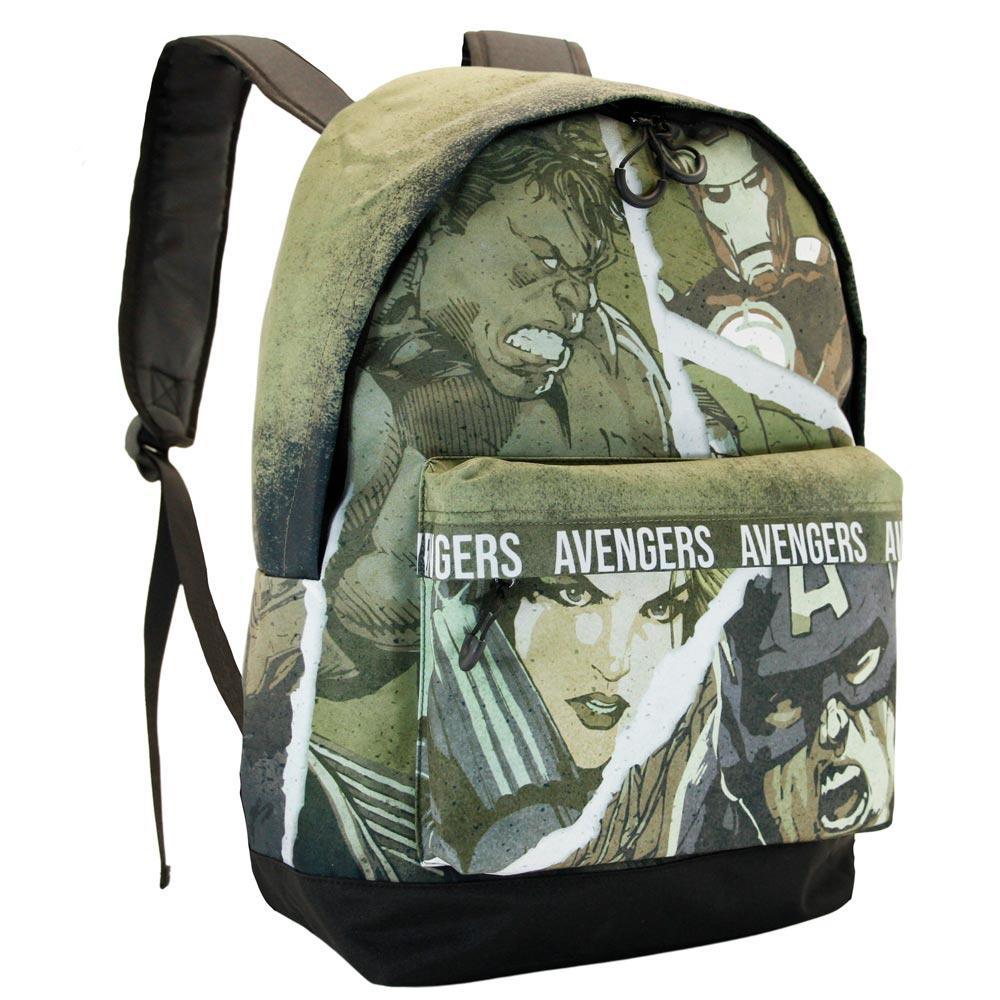 Marvel Avengers Shout Military Green Zipper School Backpack - Karactermania - Ginga Toys