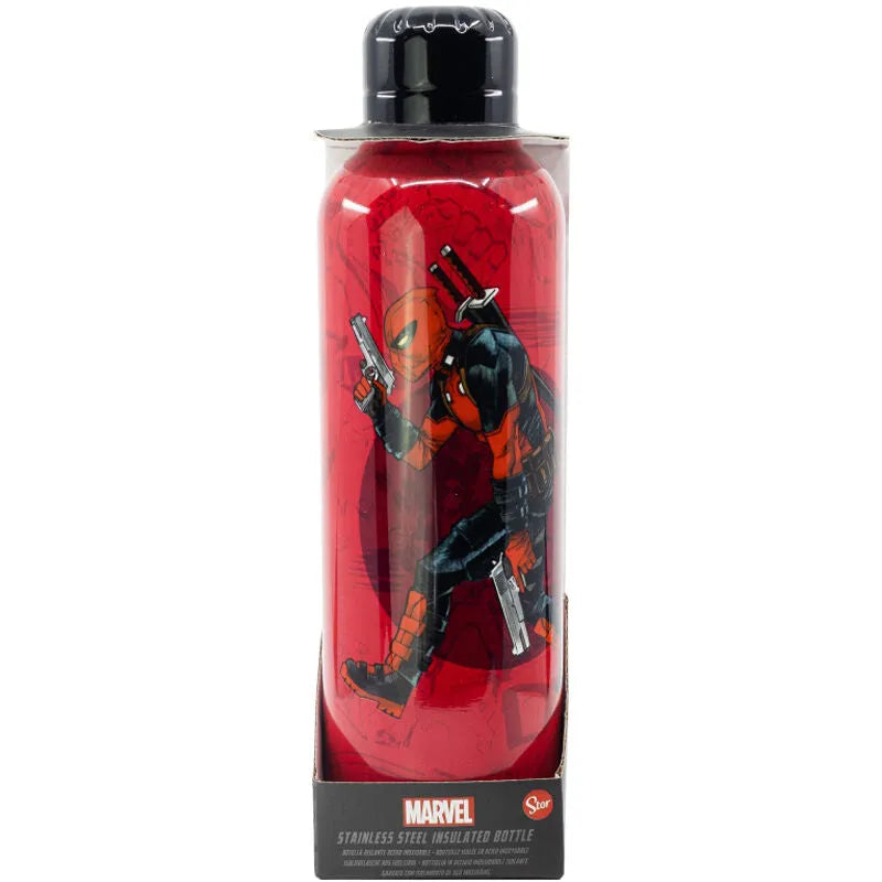 Marvel Deadpool Stainless Steel Red Insulated Bottle 515ml - Ginga Toys