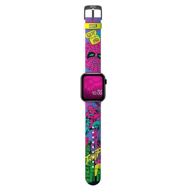 Marvel Spider-Man Black Light Smartwatch strap Band + face designs - Mobyfox - Ginga Toys