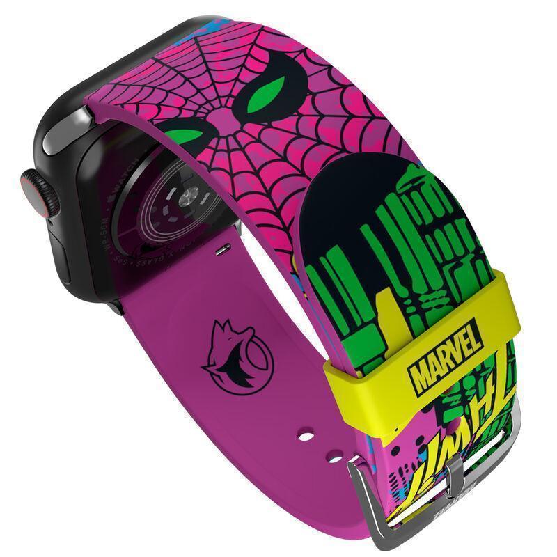 Marvel Spider-Man Black Light Smartwatch strap Band + face designs - Mobyfox - Ginga Toys