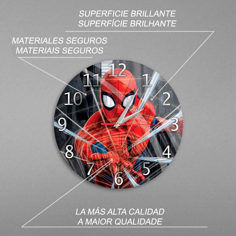 Marvel Spider-Man Black Wall Clock Glossy - Ert Group - Ginga Toys