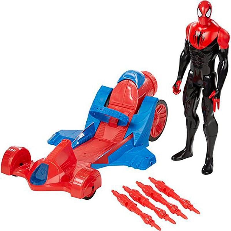 Marvel Titan Hero Ultimate Spider-Man Figure with Turbo Racer Vehicle Toy - Hasbro - Ginga Toys