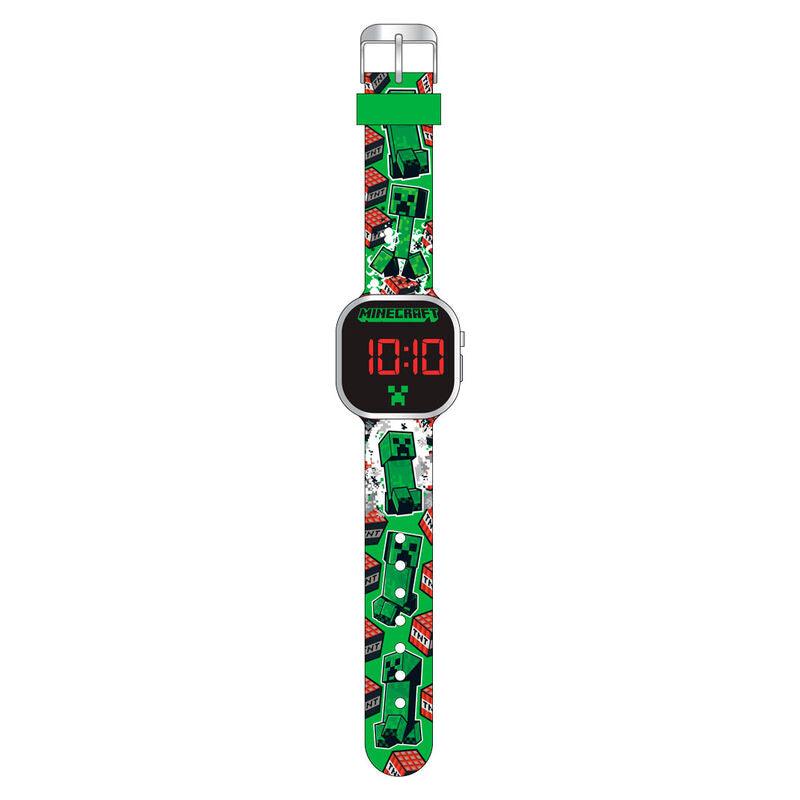 Minecraft Children Kids Green Led Digital Watch - Kids Licensing - Ginga Toys