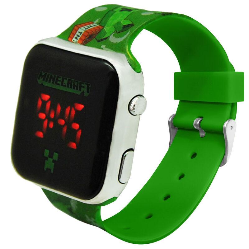 Minecraft Children Kids Green Led Digital Watch - Kids Licensing - Ginga Toys