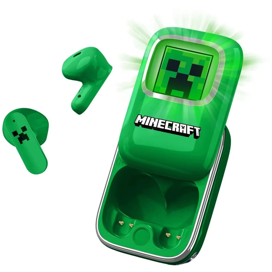 Minecraft Creeper Slide TWS Wireless Earphones - Earpods Green - Ginga Toys