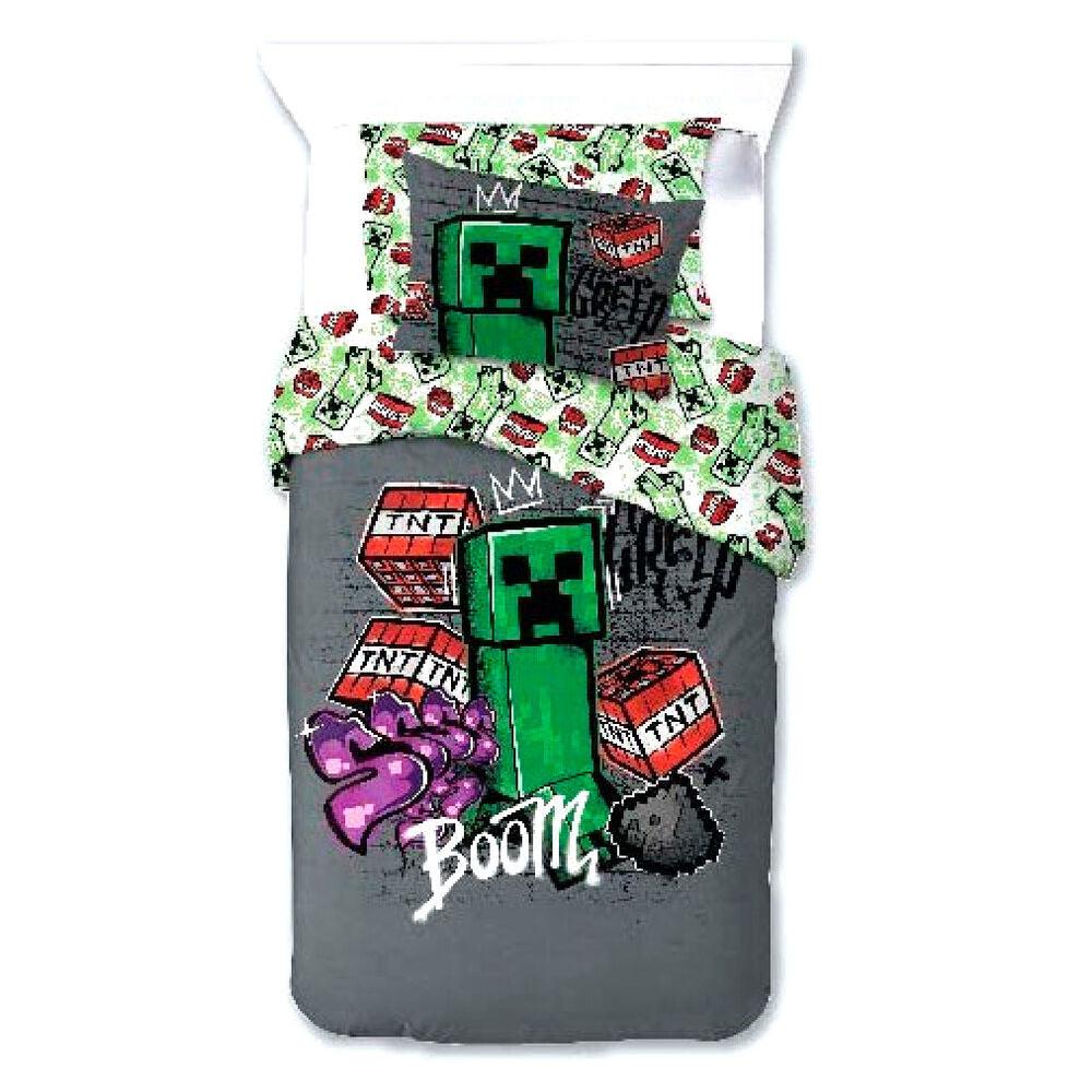 Minecraft Microfibre Duvet Cover Bed and Cushion Cover Set - Mojang Studios - Ginga Toys