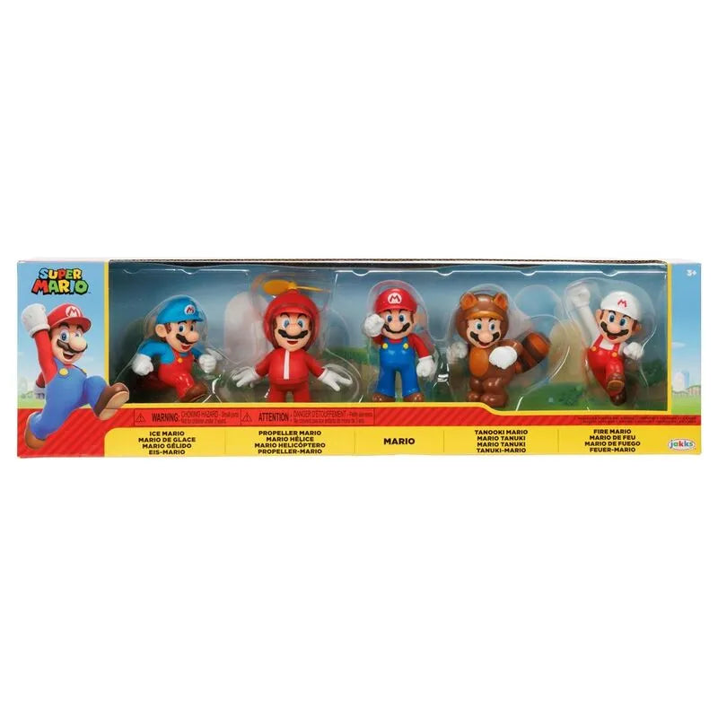 Nintendo Super Mario Bros 2.5" Super Mario 5-pack Figures Set - Ginga Toys