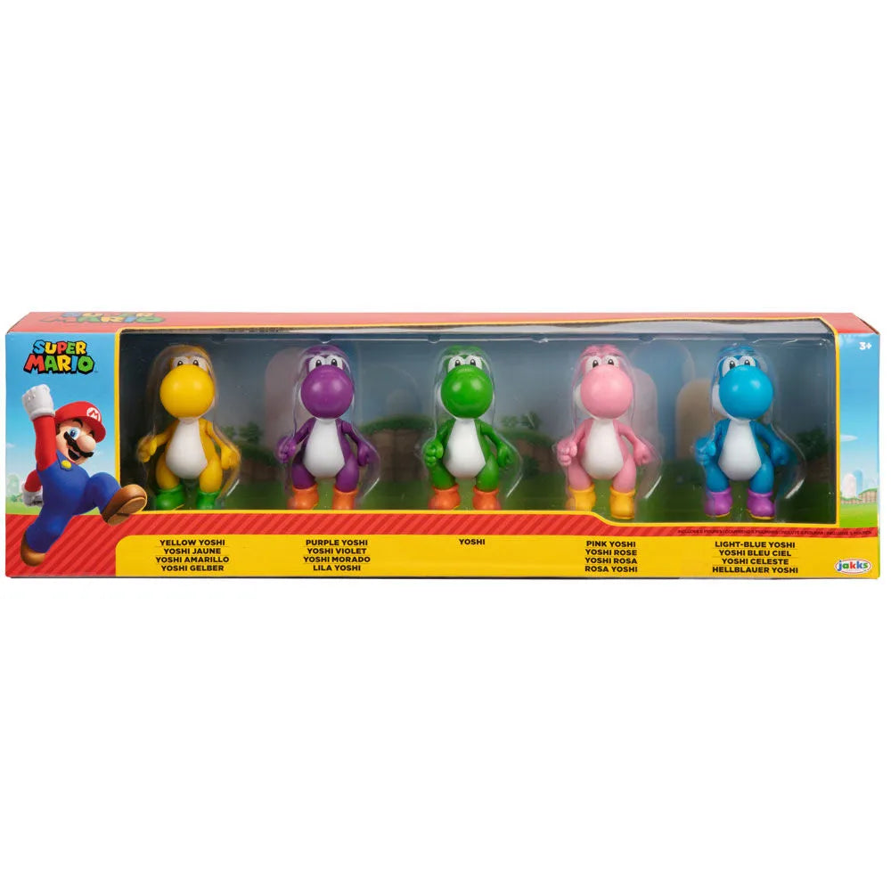 Nintendo Super Mario Bros 2.5" Yoshi 5-pack Figures Set - Ginga Toys