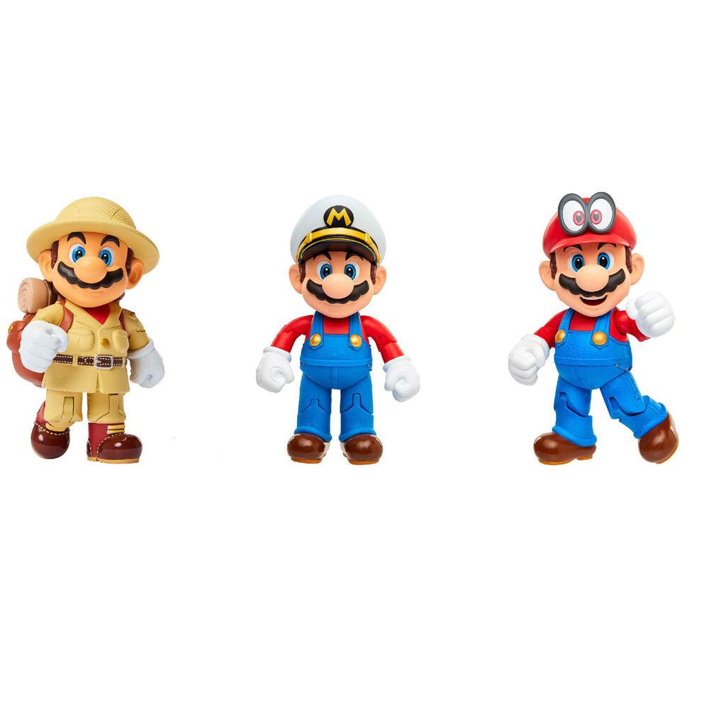 Nintendo Super Mario Odyssey set 3 figures Pack 10cm - Jakks Pacific - Ginga Toys