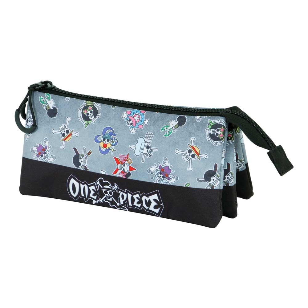 One Piece Skull Symbols Grey triple pencil case - Karactermania - Ginga Toys