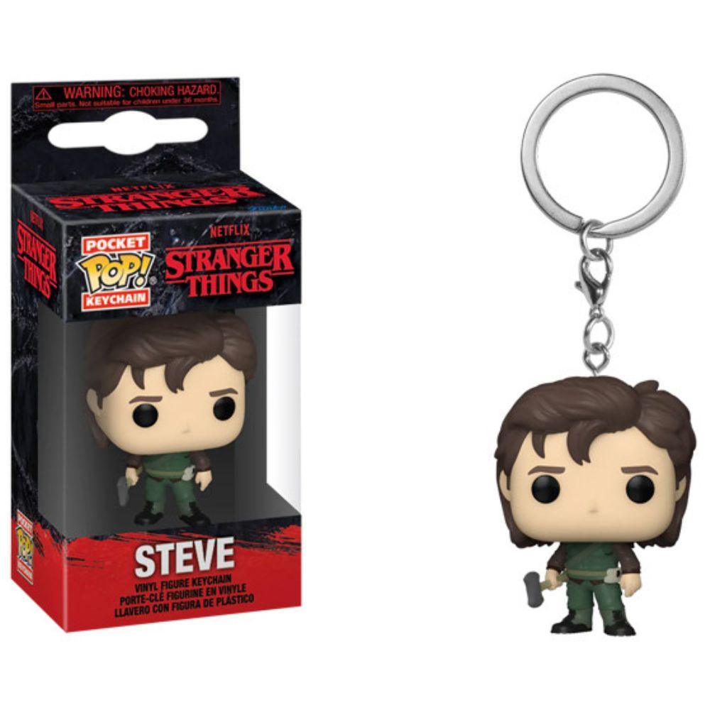 Pocket Pop! Keychain: Stranger Things - Steve Harrington with Axe Vinyl Figure - Funko - Ginga Toys