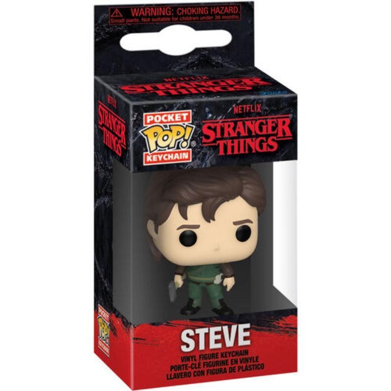 Pocket Pop! Keychain: Stranger Things - Steve Harrington with Axe Vinyl Figure - Funko - Ginga Toys