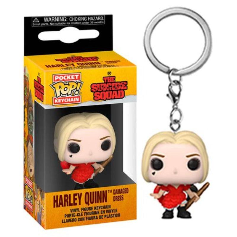 Pocket Pop! Keychain: The Suicide Squad - Harley Quinn (Damaged Dress) Vinyl Figure - Funko - Ginga Toys