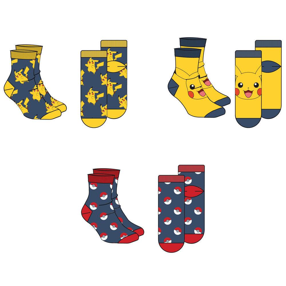 Pokémon - Adult Socks Pack 3 Pieces Gift Box 39/45 - Nintendo - Ginga Toys