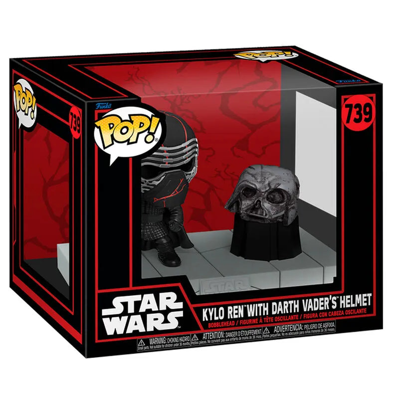 Pop! Deluxe: Star Wars: Dark Side - Kylo Ren with Darth Vader's Helmet #739 - Ginga Toys