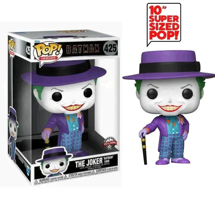 Funko POP Heros DC Comics Batman - 1989 Joker with Hat Vinyl Figure Mega Size 10" Exclusive #425 - Funko - Ginga Toys