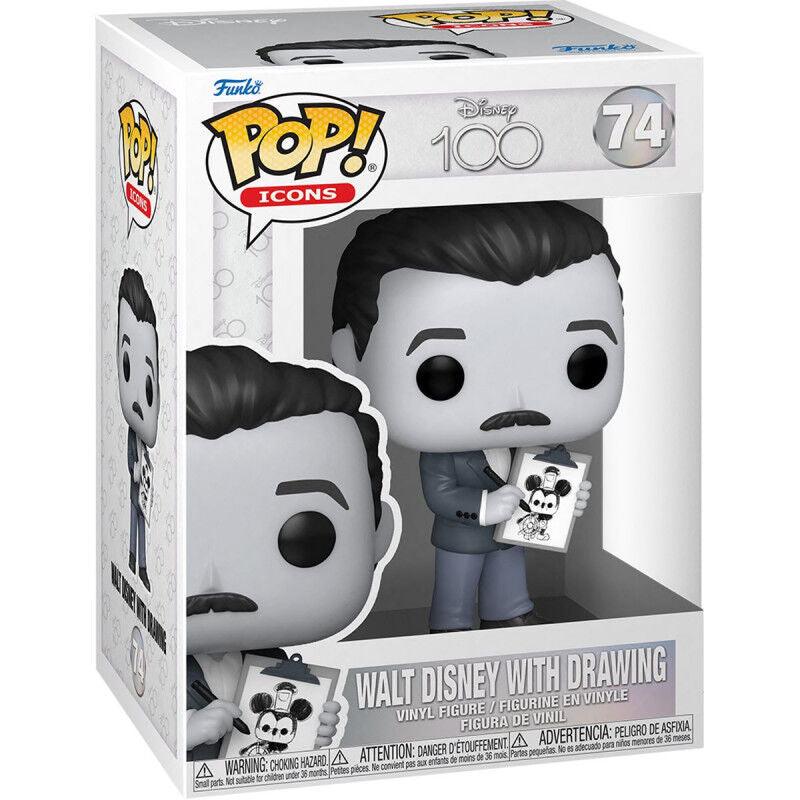 Pop! Icons: Disney - 100th Anniversary Walt Disney with Drawing Figure #74 - Funko - Ginga Toys