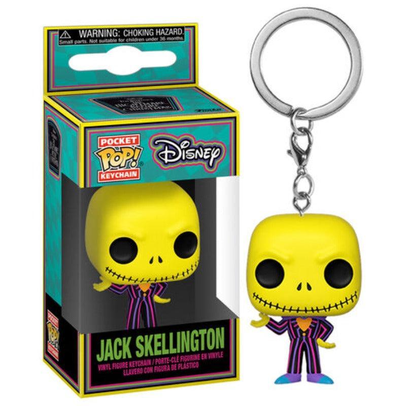 Pop! Keychain: The Nightmare Before Christmas Jack Skellington (Blacklight) Vinyl Figure - Funko - Ginga Toys