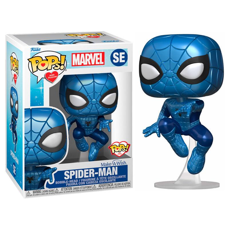 Metallic Spider-Man Funko Pop! Bobble-Head Marvel Make a Wish 