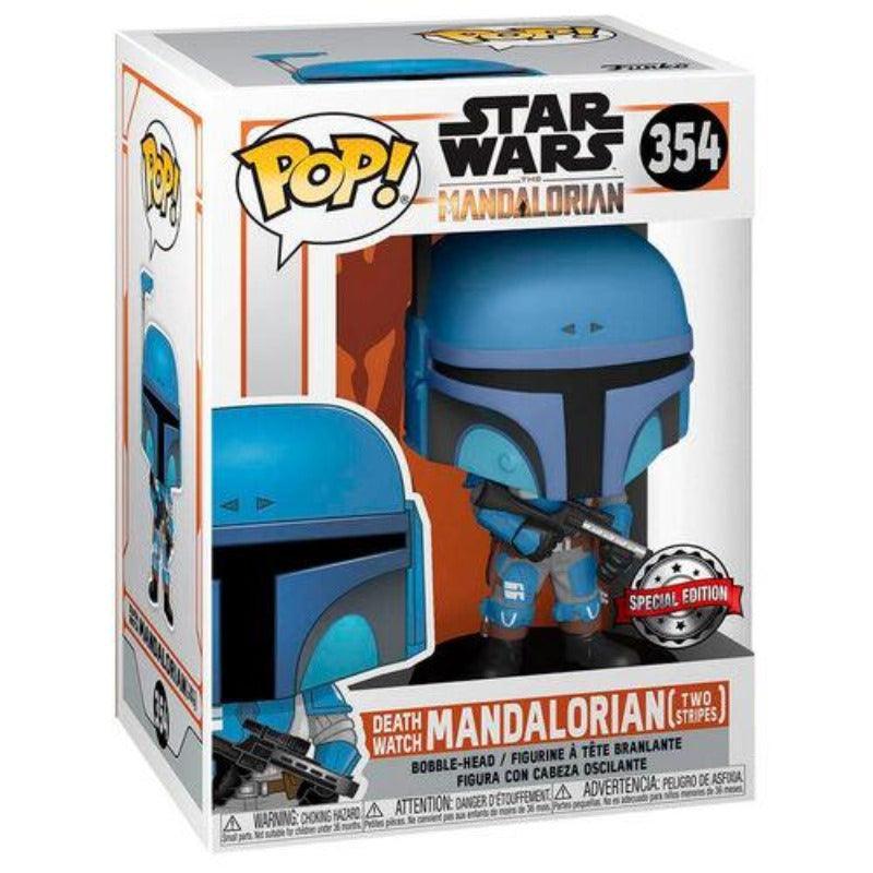 Funko Pop! Star Wars: The Mandalorian Death Watch Mandalorian Two Stripes Exclusive Figure #354 - Funko - Ginga Toys