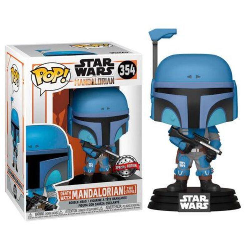 Funko Pop! Star Wars: The Mandalorian Death Watch Mandalorian Two Stripes Exclusive Figure #354 - Funko - Ginga Toys