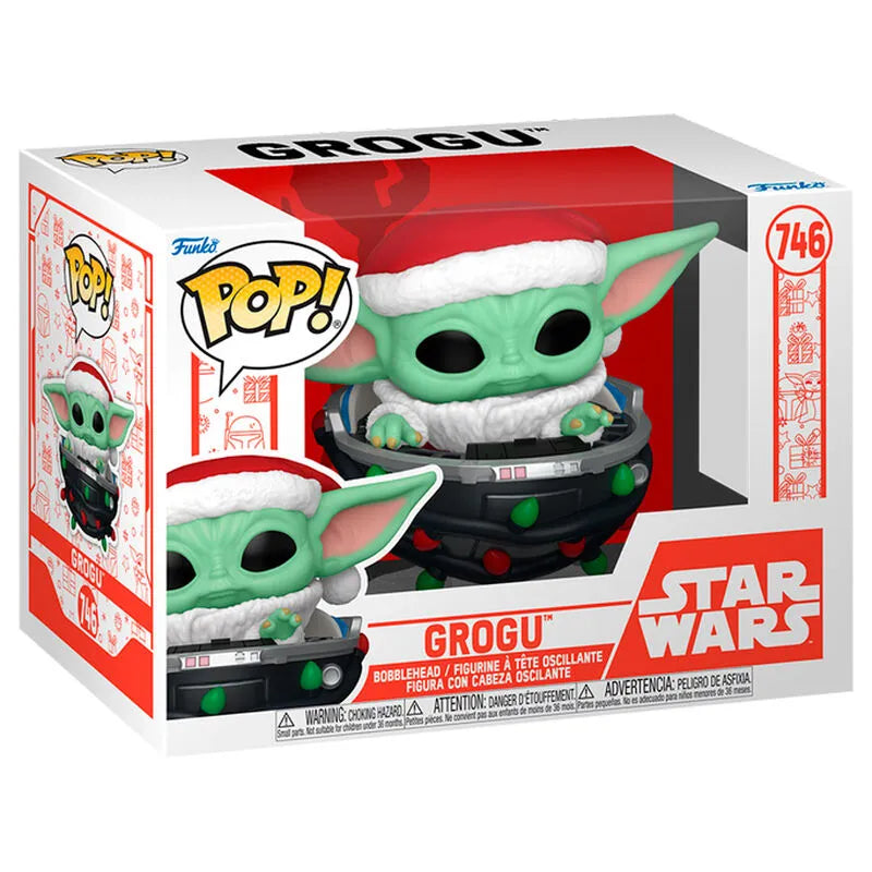 Pop! Star Wars: The Mandalorian - Grogu in Pram Figure (Holiday) #746 - Ginga Toys