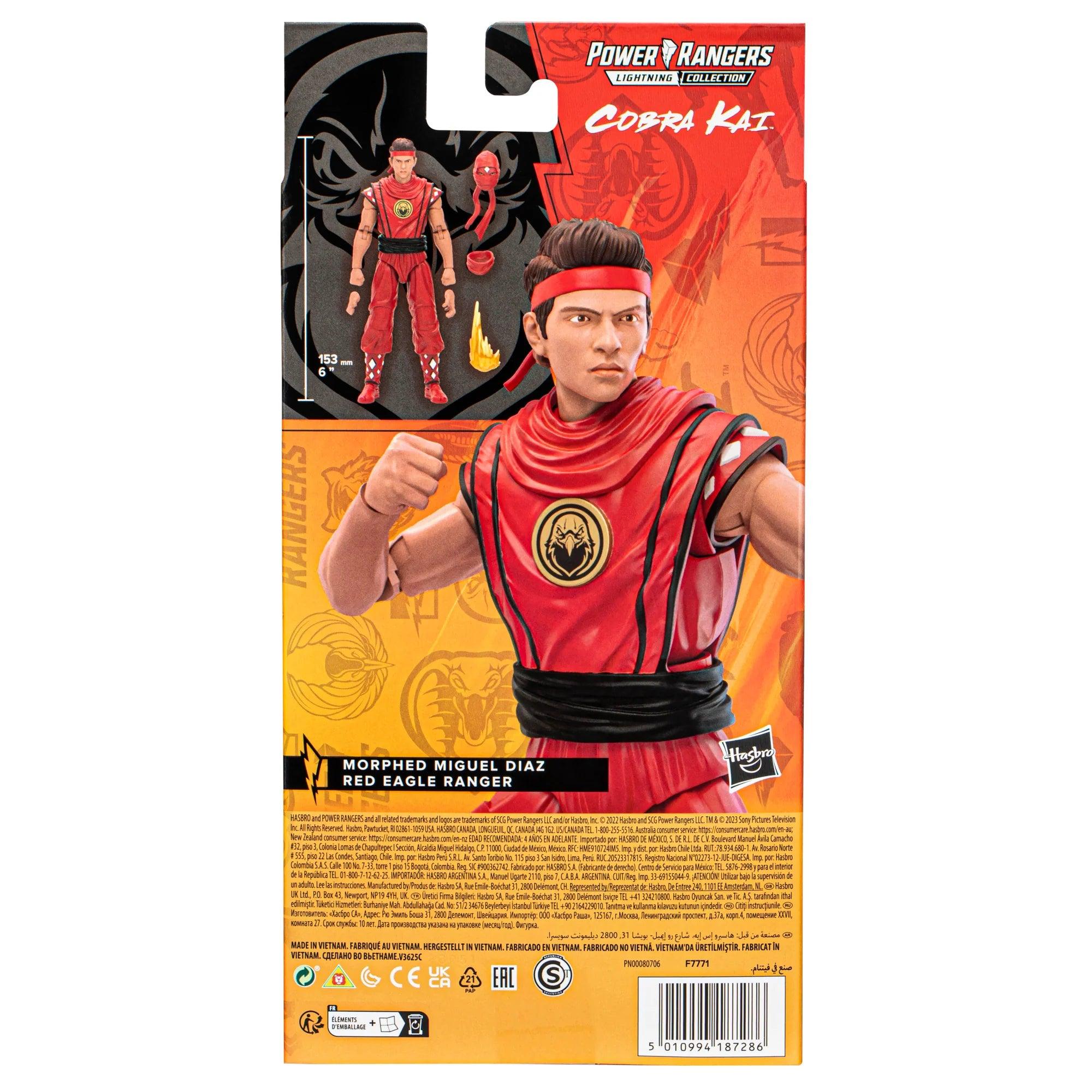 Power Rangers Lightning Collection Mighty Morphin X Cobra Kai Miguel Diaz Morphed Red Eagle Ranger - Hasbro - Ginga Toys