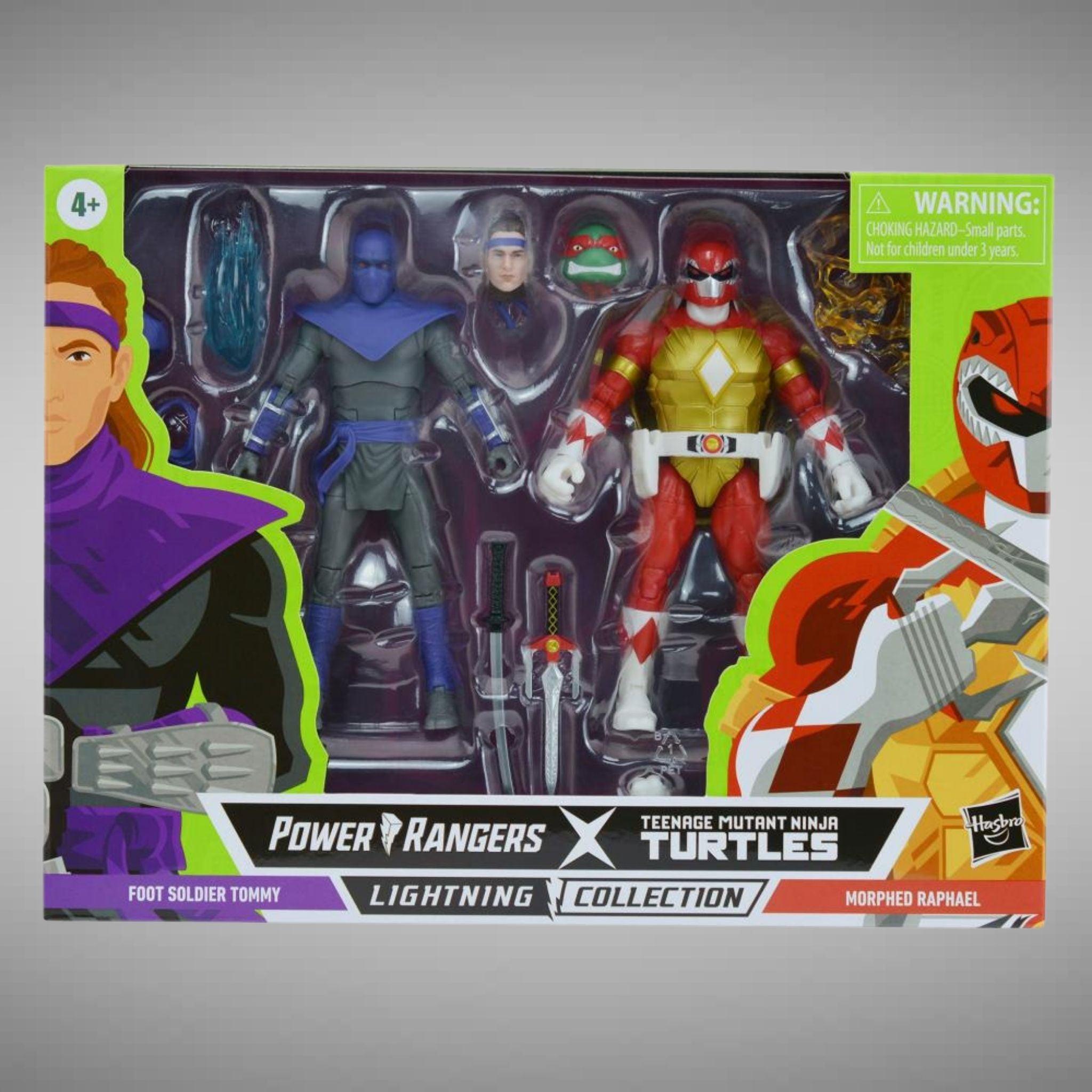 Power Rangers X TMNT Morphed Raphael & Foot Soldier Tommy Action figures Set - Hasbro - Ginga Toys