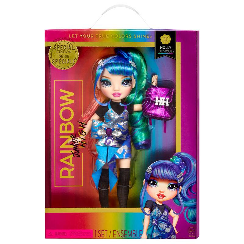 Rainbow High Jr High Holly De’Vious - 9" Blue and Green Posable Fashion Doll Playset - MGA - Ginga Toys