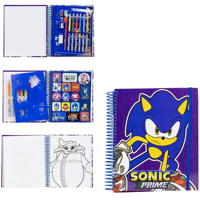 Sonic Prime Activity album Colouring stationery set - Cerda - Ginga Toys