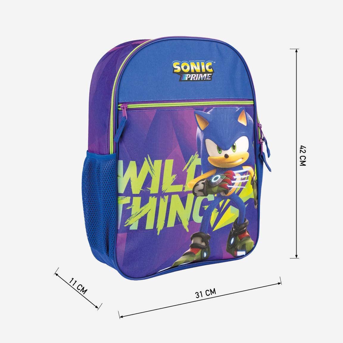 Sonic Prime Kids School Medium pencil case + lunch box + backpack 42cm - Cerda - Ginga Toys