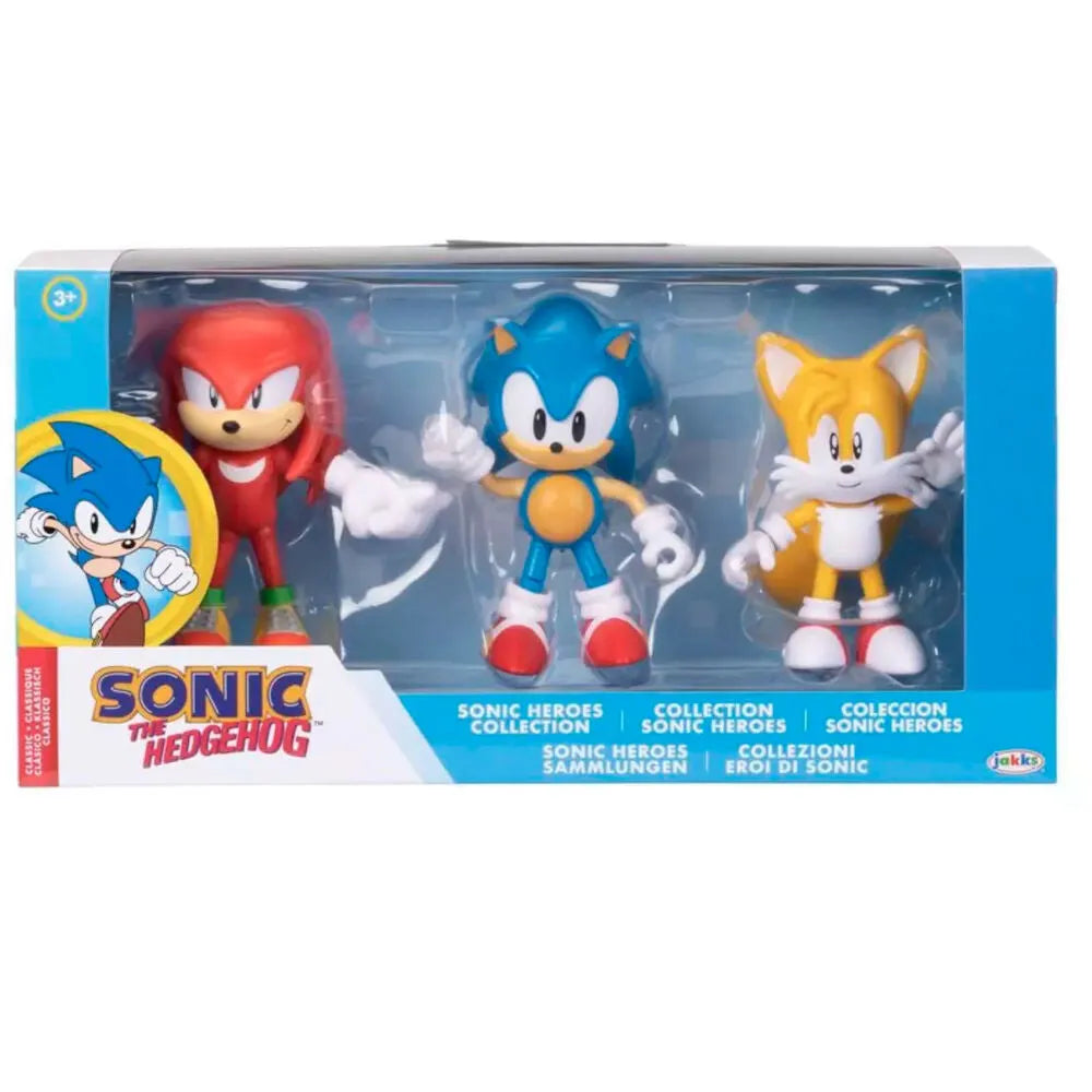 Sonic the Hedgehog Classic 3-Pack Sonic Heroes Collection Figures Set - Ginga Toys