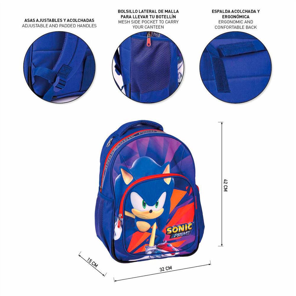 Sonic the Hedgehog Prime School Medium Backpack 42cm - Cerda - Ginga Toys