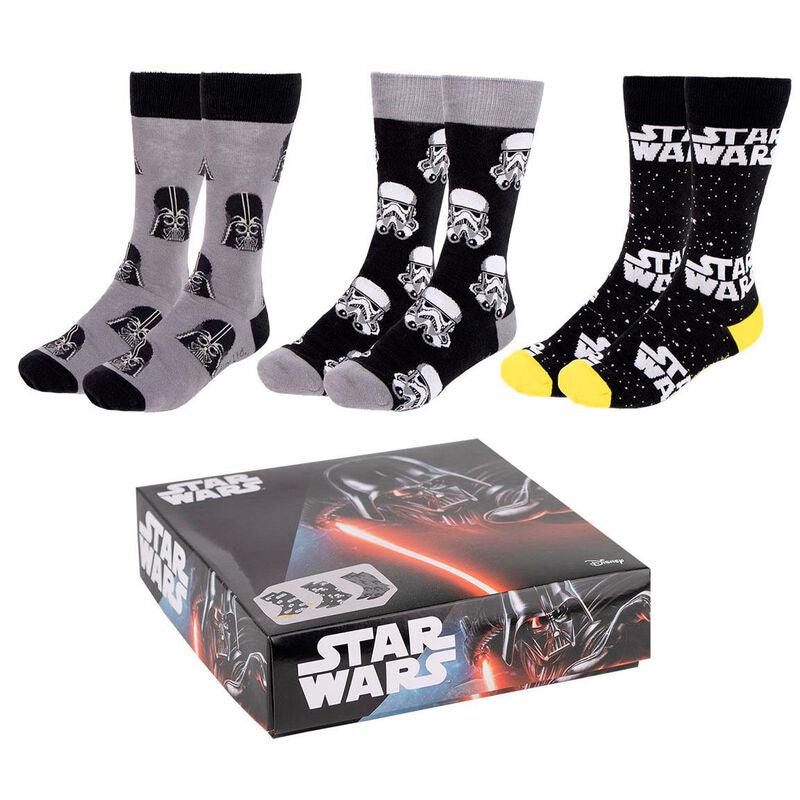 Star Wars Adult Socks Pack 3 Pieces Gift Box - Cerda - Ginga Toys