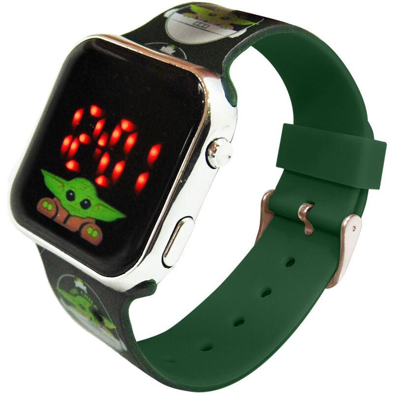 Star Wars Mandalorian Yoda The Child Children Kids Green Led Digital Watch - Kids Licensing - Ginga Toys