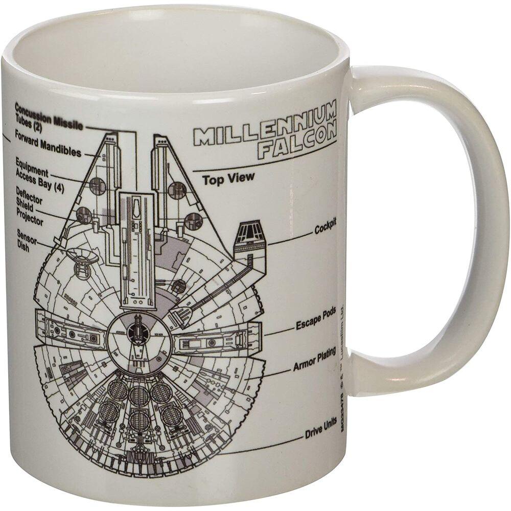 Star Wars Millennium Falcon Sketch Ceramic Mug 315ml - Pyramid International - Ginga Toys