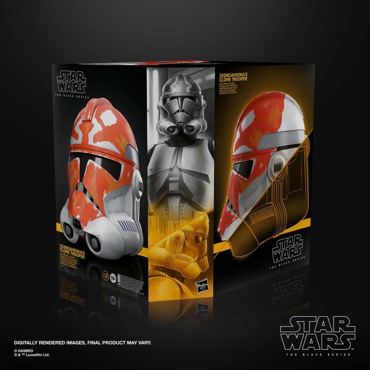 Star Wars The Black Series 332nd Ahsoka's Clone Trooper 1:1 Scale Wearable Electronic Helmet - Hasbro - Ginga Toys