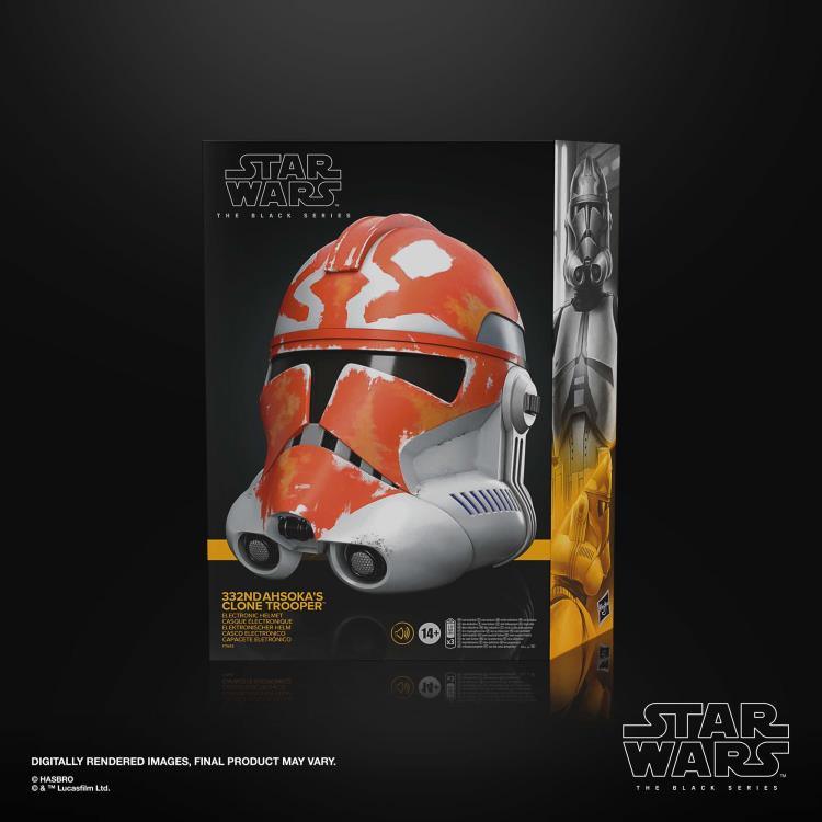 Star Wars The Black Series 332nd Ahsoka's Clone Trooper 1:1 Scale Wearable Electronic Helmet - Hasbro - Ginga Toys