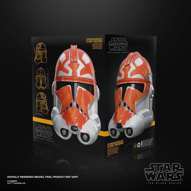 Star Wars The Black Series 332nd Ahsoka's Clone Trooper 1:1 Scale Wearable Electronic Helmet - Hasbro - Ginga Toys