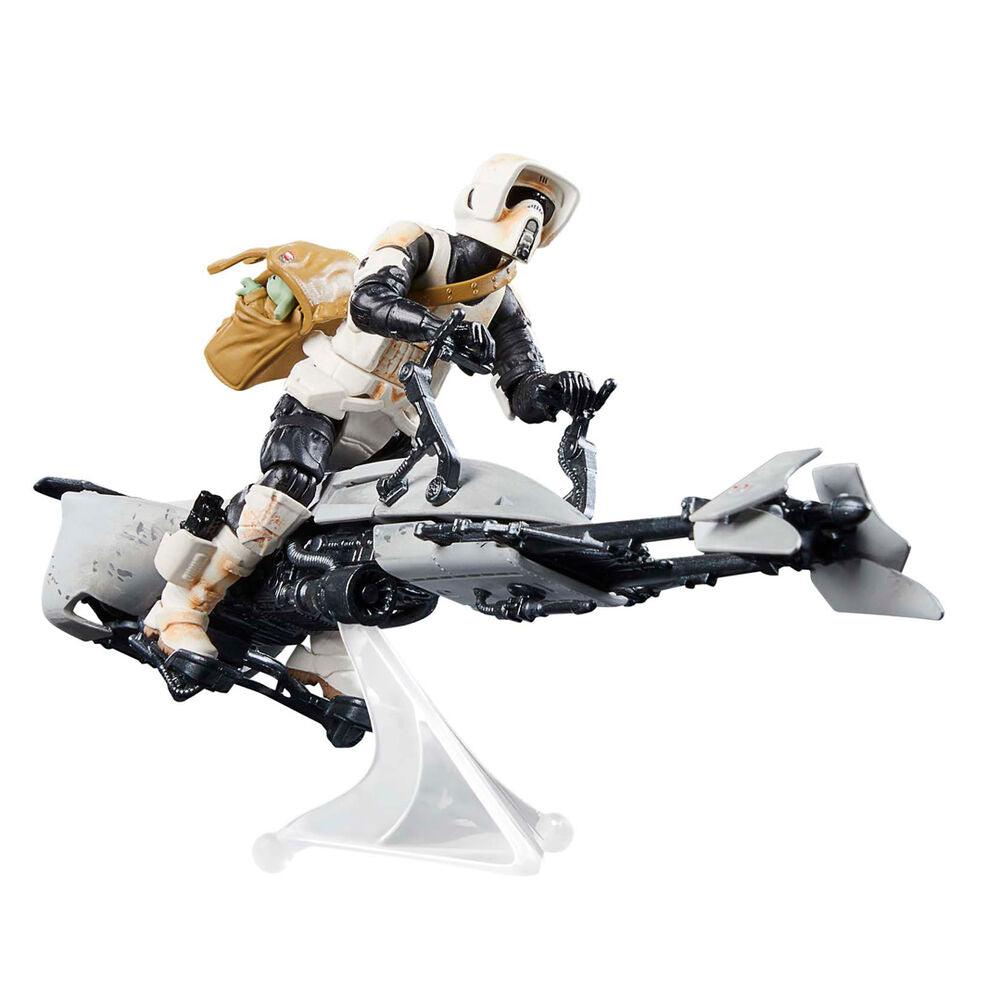 Star Wars: The Vintage Collection Speeder Bike with Scout Trooper & Grogu Action Figure - Hasbro - Ginga Toys