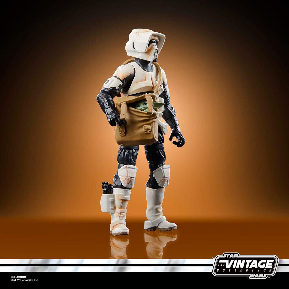 Star Wars: The Vintage Collection Speeder Bike with Scout Trooper & Grogu Action Figure - Hasbro - Ginga Toys