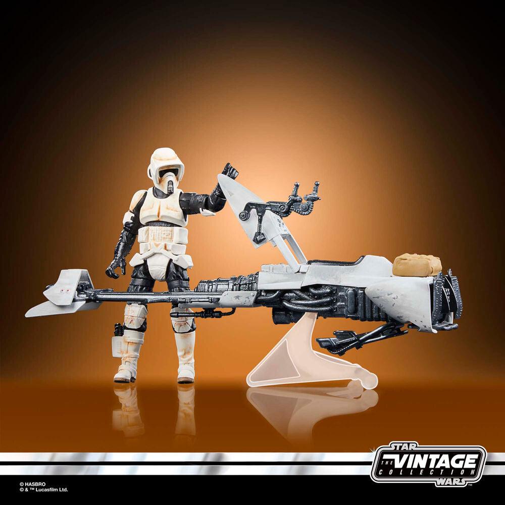 Star Wars: The Vintage Collection Speeder Bike with Scout Trooper & Grogu Action Figure - Hasbro - Ginga Toys