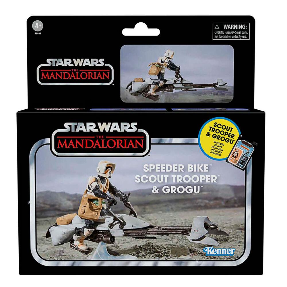 Star Wars: The Vintage Collection Speeder Bike with Scout Trooper & Grogu Action Figure - Hasbro - Ginga Toys