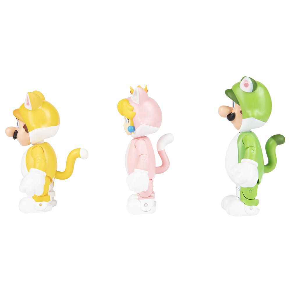 Super Mario 3D World Multi Pack Browsers Fury Toy Cat Mario Peach Luigi Figure - Jakks Pacific - Ginga Toys