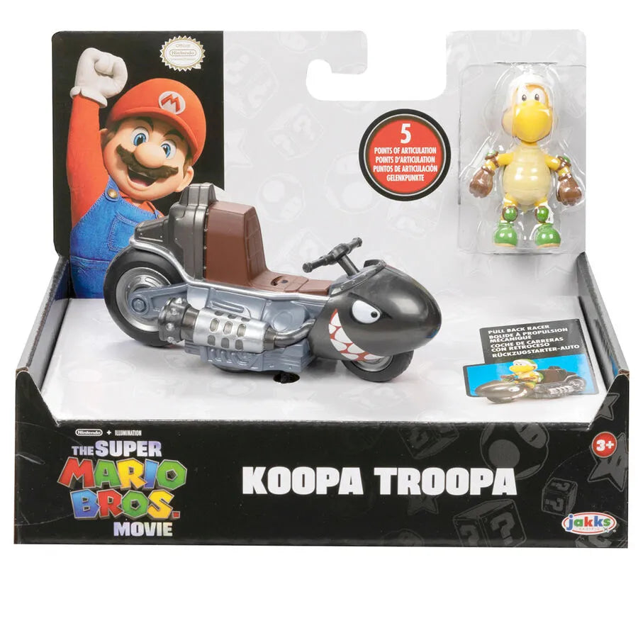 Super Mario Bros. The Movie Koopa Troopa Pull Back kart Racer - Ginga Toys