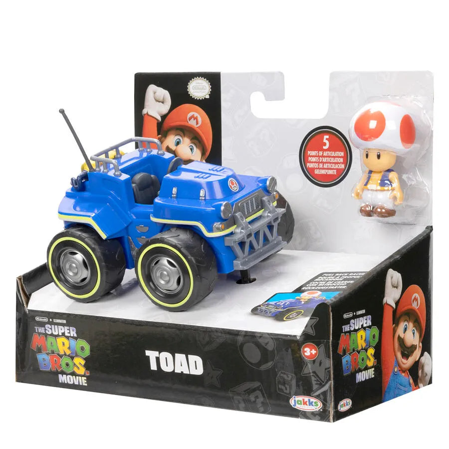 Super Mario Bros. The Movie Toad Pull Back kart Racer - Ginga Toys