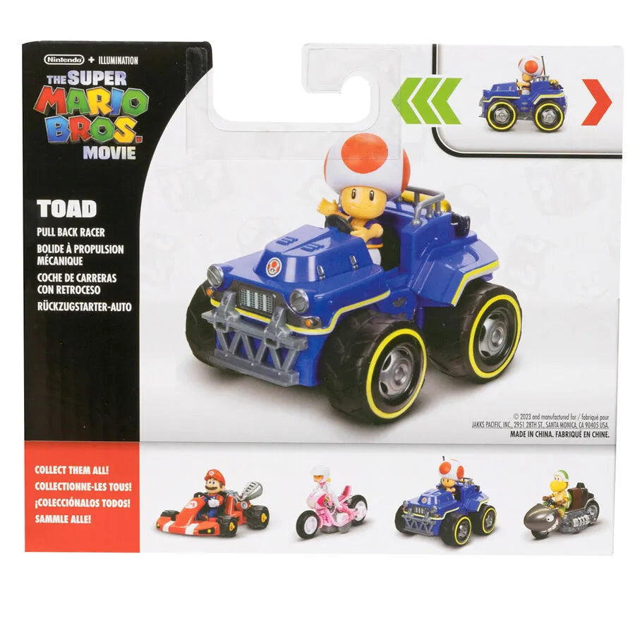 Super Mario Bros. The Movie Toad Pull Back kart Racer - Ginga Toys