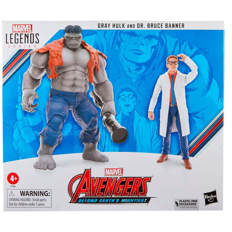 The Avengers 60th Marvel Legends Gray Hulk and Dr. Bruce Banner Two-Pack Figures - Hasbro - Ginga Toys