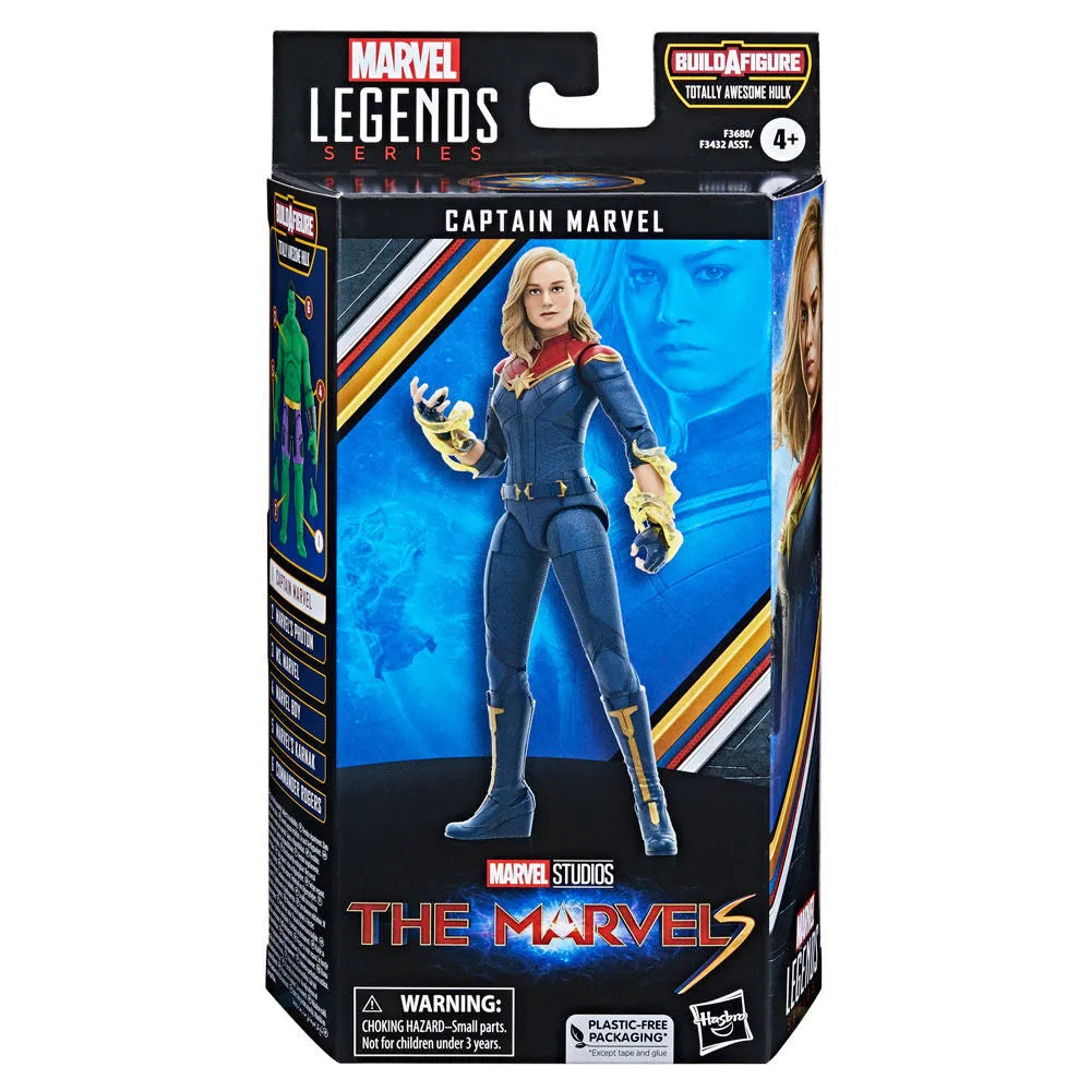 The Marvels Marvel Legends Captain Marvel Action Figure (Totally Awesome Hulk BAF) - Ginga Toys